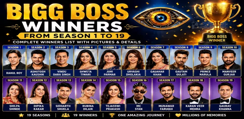 Bigg Boss Winners Name List With Pictures of All Seasons