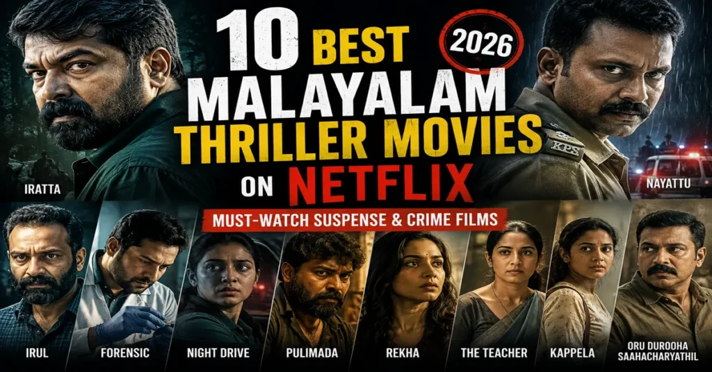 10 Best Malayalam Thriller Movies on Netflix (2026) – Must-Watch Suspense & Crime Films