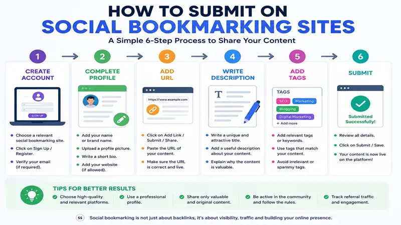 How to submit a website to social bookmarking sites step by step