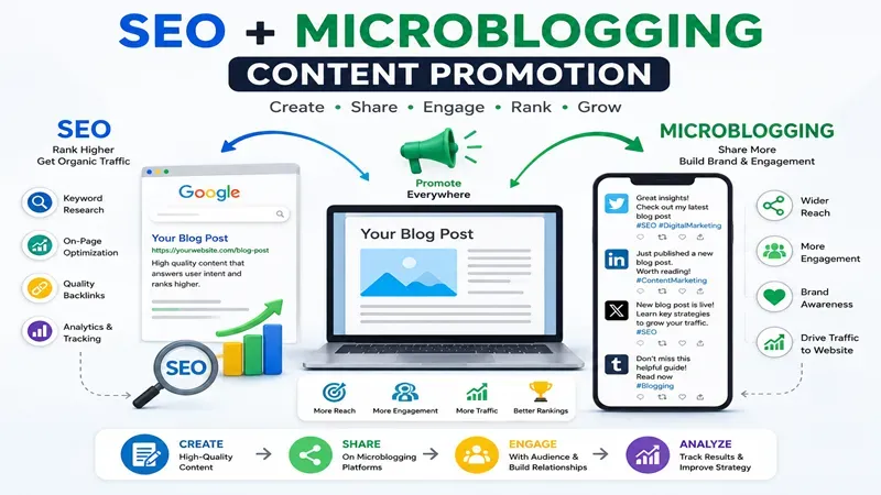 Microblogging strategy for SEO and content promotion